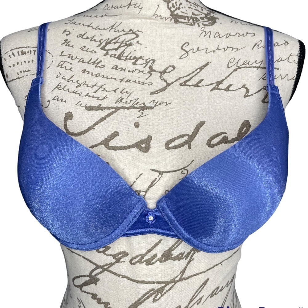 Frederick’s of Hollywood bra blue padded push-up underwire 34c